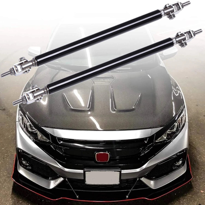 Set 2 Tije din Aluminiu Reglabile pentru Consolidare Spoiler, Imitatie Carbon, 15cm, Ornamente Tuning Auto [2]