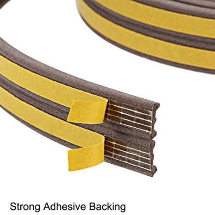 Set 3 buc Banda autoadeziva pentru etansarea usilor si ferestrelor Profil E 9mm x 4mm Rezistenta UV Cauciuc EPDM 6 m Maro – IoArtify.ro [4]