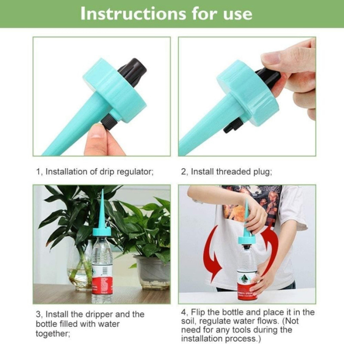 Set 6 Picuratoare cu Valva pentru Irigare Plante de Interior Debit de Apa Reglabil 16.5 cm – IoArtify.ro [5]