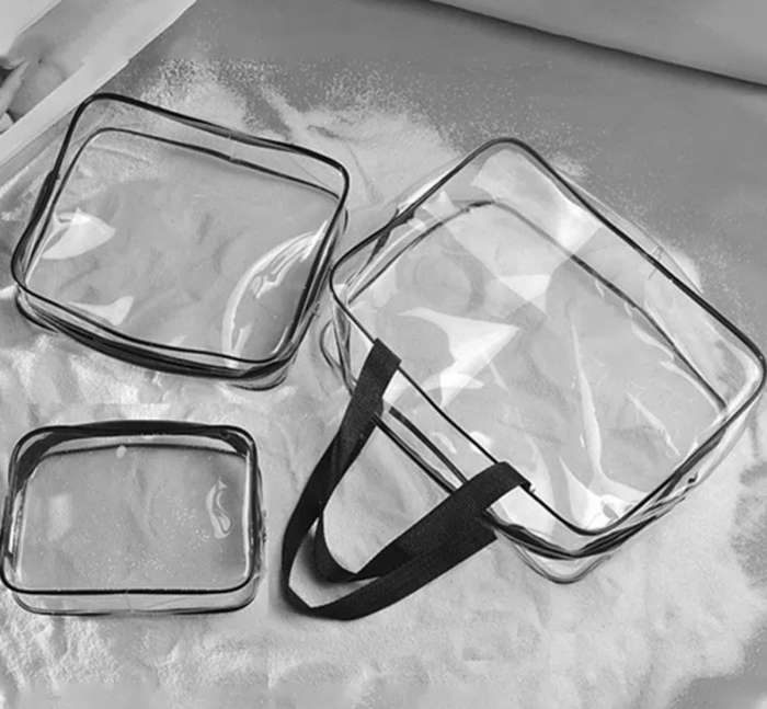 Set 3 organizatoare de cosmetice AVX-BQ60 transparente cu fermoar rezistent – IoArtify.ro [1]