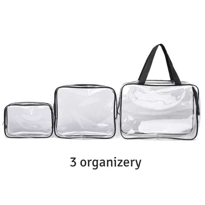 Set 3 Organizatoare Cosmetice Transparente pentru Călătorii - Compact, Practic și Ușor de Transportat [5]