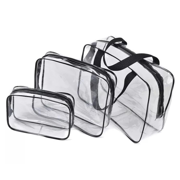 Set 3 Organizatoare Cosmetice Transparente pentru Călătorii - Compact, Practic și Ușor de Transportat [4]