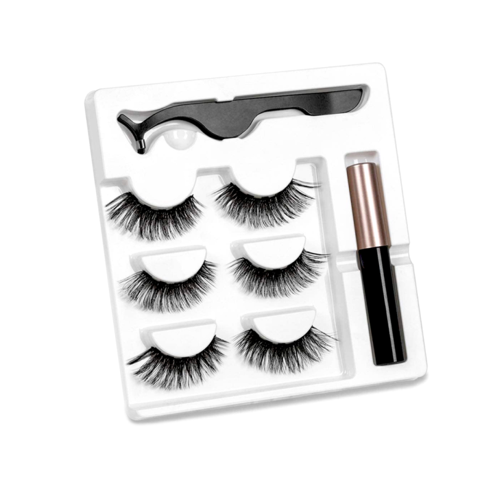 Set 3 Perechi Gene Magnetice Reutilizabile + Pensetă și Creion Ochi – Efect Natural și Rezistent la Apă [2]