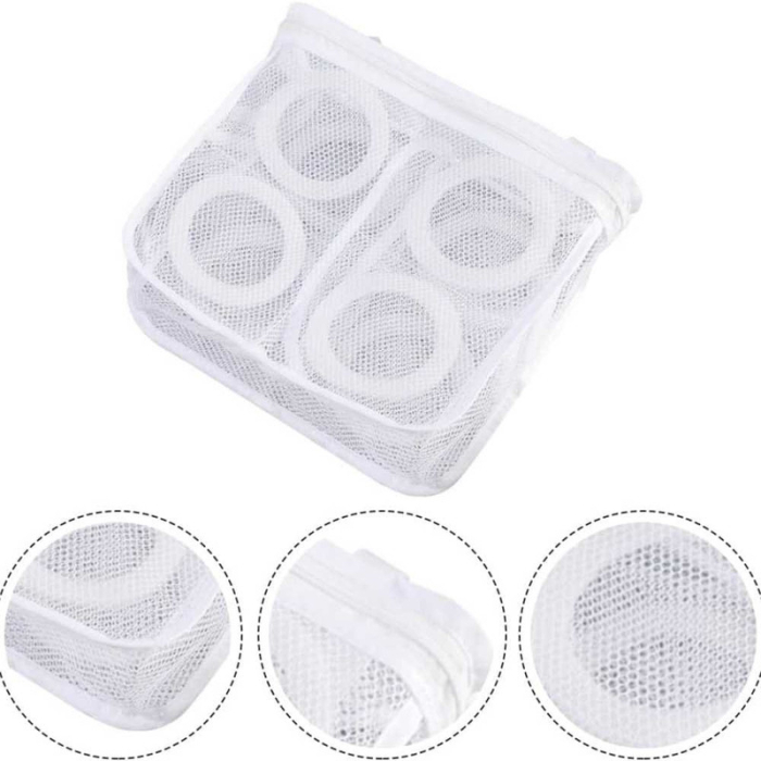 Set 3 Saculeti pentru Spalarea si Uscarea Incaltamintei si a Hainelor de Dimensiuni Mici Poliester 28 x 27 cm Alb - IoArtify.ro [5]