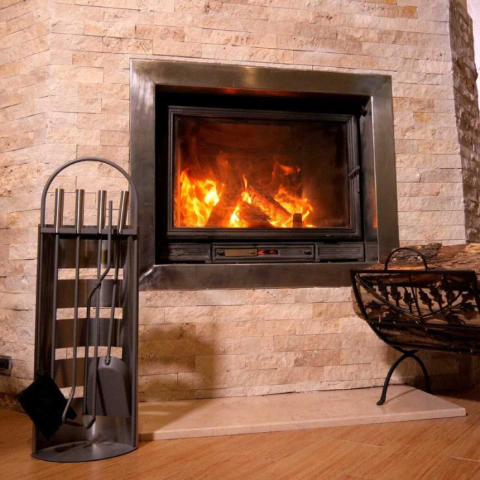 Set 4 Accesorii cu Suport pentru Semineu si Soba din Inox 66 cm si Covoras Metalic 40x47.5 cm Rezistent la Temperaturi Ridicate – IoArtify.ro [5]