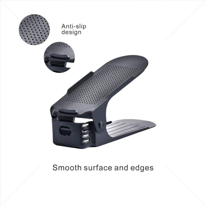 Set 6 Suporti Antiderapanti si Ajustabili pentru Depozitare o Pereche de Incaltaminte PP 62551117 cm Negru – IoArtify.ro [3]