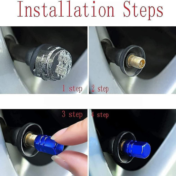 Set 4 capace hexagonale decorative pentru valva auto Aluminiu 1.8 cm Albastru – IoArtify.ro [6]