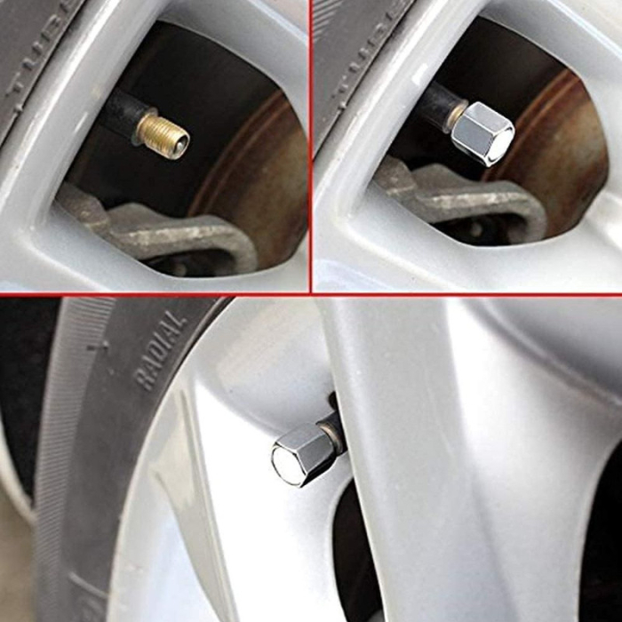 Set 4 capace hexagonale decorative pentru valva auto Aluminiu 18 mm Argintiu – IoArtify.ro [7]