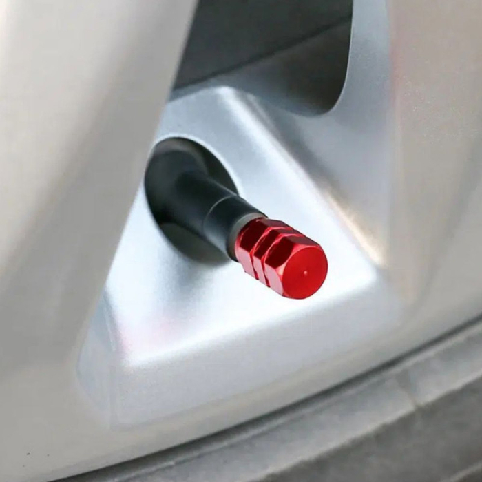 Set 4 capace hexagonale decorative pentru valva auto Aluminiu 1.8 cm Rosu – IoArtify.ro [6]