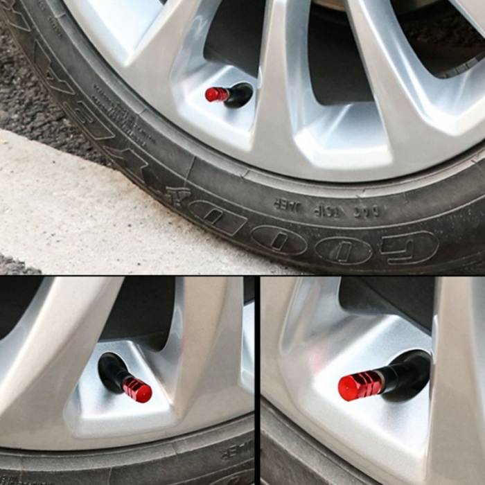 Set 4 capace hexagonale decorative pentru valva auto Aluminiu 1.8 cm Rosu – IoArtify.ro [7]