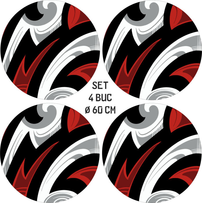 Set 4 Folii Imprimate Outdoor cu EcoSolvent autoadezive pentru decorarea jantelor auto diametru 60 cm model FJT-17 - IoArtify.ro [4]
