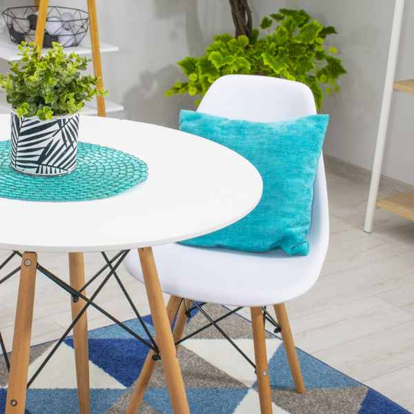 Set 4 Scaune Acerenza Stil Scandinav cu Picioare din Lemn de Fag Cadru Metalic Sezut PP Maxim 100 Kg 40 x 50 x 77 cm Alb – IoArtify.ro [9]