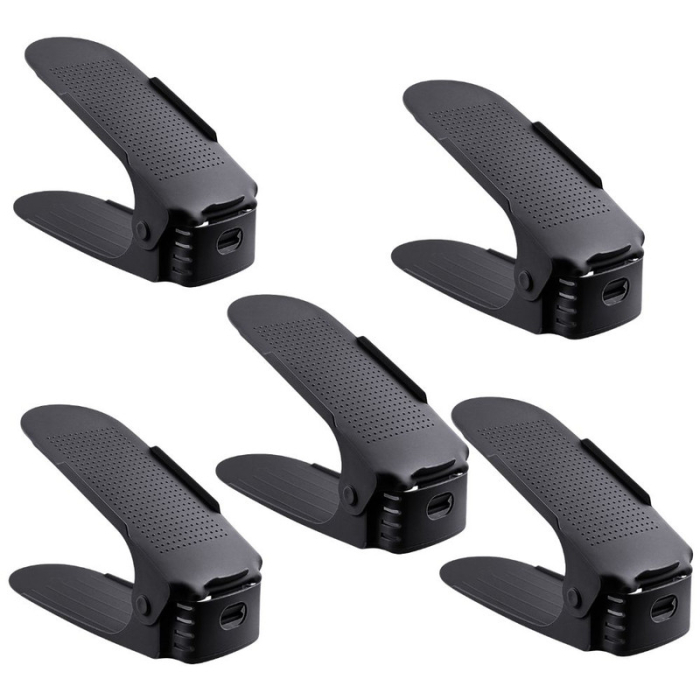 Set 5 Organizatoare Antiderapante si Ajustabile pentru Depozitare Incaltamine din Plastic 62551117 cm Negru – IoArtify.ro [1]
