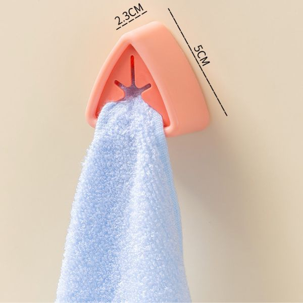 Set 5 Suporti pentru Prosop de Baie sau Bucatarie Impermeabili si Autoadezivi cu Sistem Push Free Montare pe Perete 5 x 2.3 cm Roz – IoArtify.ro [4]