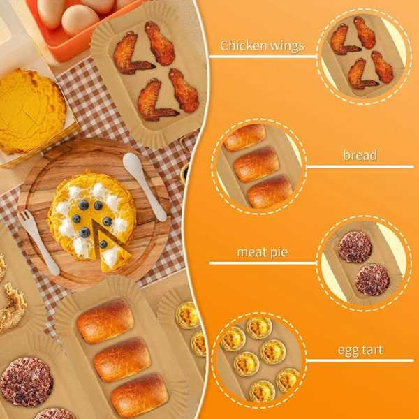 Set 50 Hartii de Copt pentru Airfryer cu Corp Dublu Forma Dreptunghiular 40 g/m² 14 x 22 cm – IoArtify.ro [9]