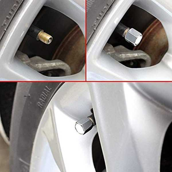 Set 8 Capace Hexagonale pentru Valva Auto Aliaj Aluminiu Lungime 1.8 cm Argintiu - IoArtify.ro [7]