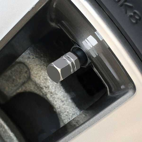 Set 8 Capace Hexagonale pentru Valva Auto Aliaj Aluminiu Lungime 1.8 cm Argintiu - IoArtify.ro [6]