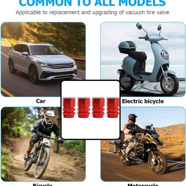 Set 8 Capace Hexagonale pentru Valva Auto Aliaj Aluminiu Lungime 18 mm Rosu – IoArtify.ro [2]