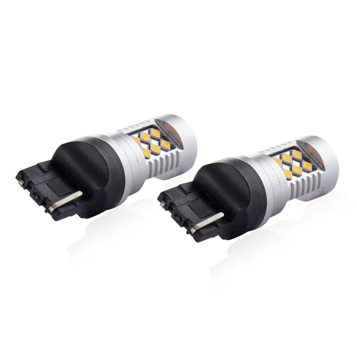 Set becuri LED auto CANBUS 24SMD, T20 7440 WY21W, portocaliu, 12V/24V, pentru competiții off-road și sport [3]
