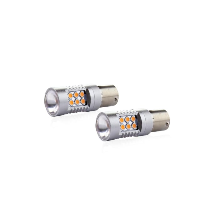 Set Becuri LED CANBUS P21W BA15S 24 SMD Orange pentru Auto Off-Road și Competiții [1]