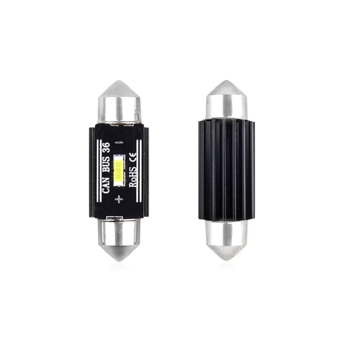 Set Becuri LED CANBUS C5W 36mm Alb 12/24V pentru Auto, Off-road și Competiții Sportive [1]