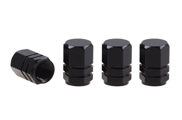 Set capacele auto pentru ventil hexagon negru 4 buc din plastic rezistent - IoArtify.ro [2]