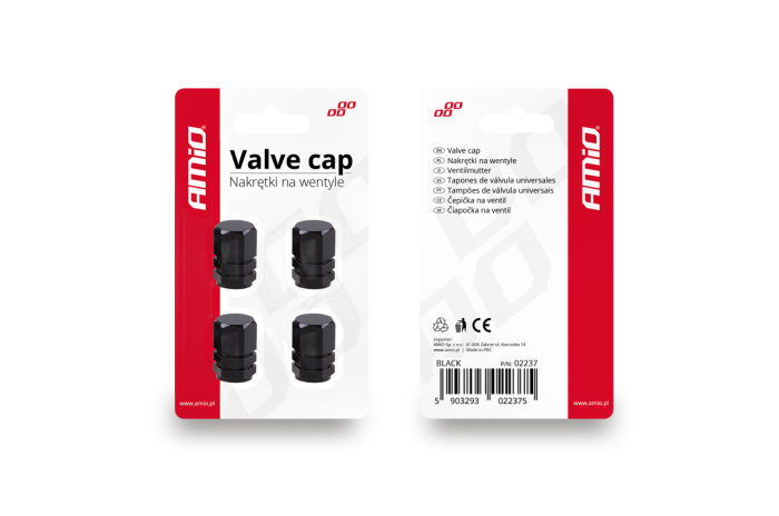 Set capacele auto pentru ventil hexagon negru 4 buc din plastic rezistent - IoArtify.ro [4]
