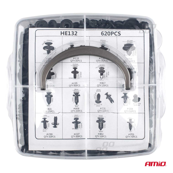 Set cleme clipsuri reconditionare auto 620 piese diferite modele - IoArtify.ro [6]