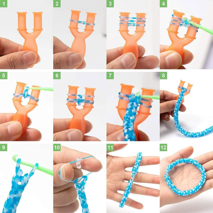 Set creativ pentru copii 1600 piese benzi de cauciuc croșetate și elemente decorative 14 x 25 x 2 cm – IoArtify.ro [4]