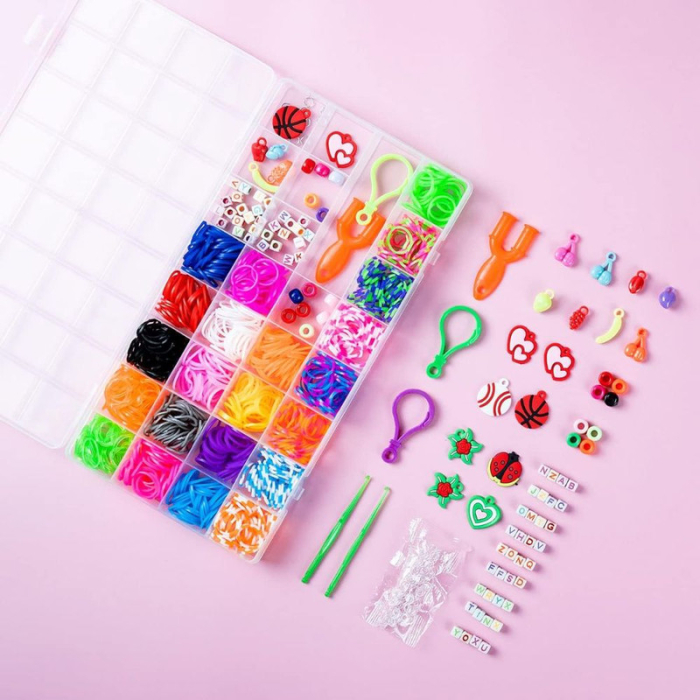 Set creativ pentru copii 1600 piese benzi de cauciuc croșetate și elemente decorative 14 x 25 x 2 cm – IoArtify.ro [3]