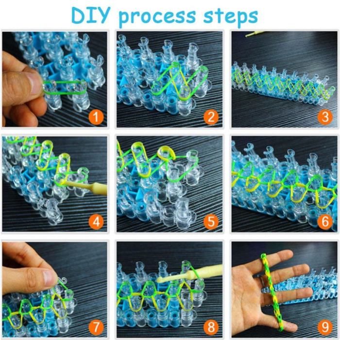 Set creativ pentru copii 3000 piese benzi de cauciuc croșetate și elemente decorative 13 x 17 cm Ani 6 plus Multicolor – IoArtify.ro [5]