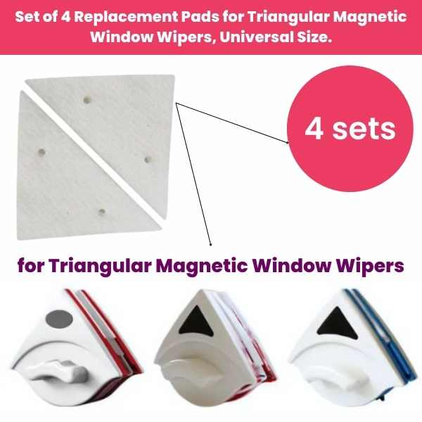 Set de 4 Rezerve Triunghiulare pentru Stergătoare Magnetice - Curățare Rapidă și Fără Urme [2]