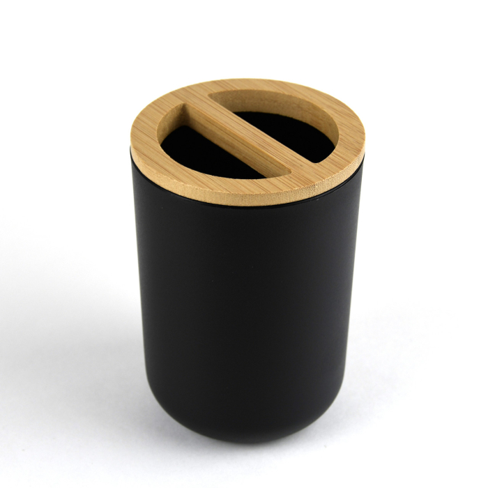 Set Elegant pentru baie format din 6 piese ABS și lemn culoare negru maro cu finisaj mat - IoArtify.ro [6]
