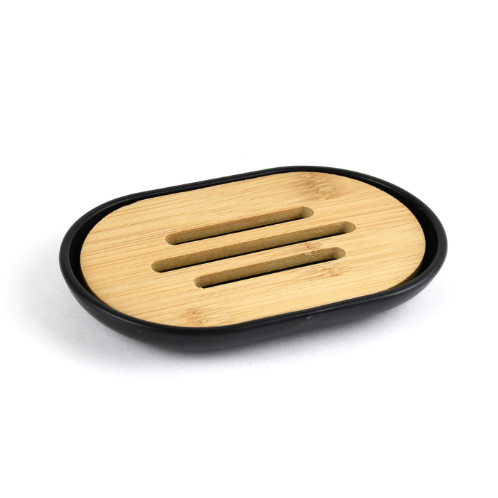 Set Elegant pentru baie format din 6 piese ABS și lemn culoare negru maro cu finisaj mat - IoArtify.ro [3]