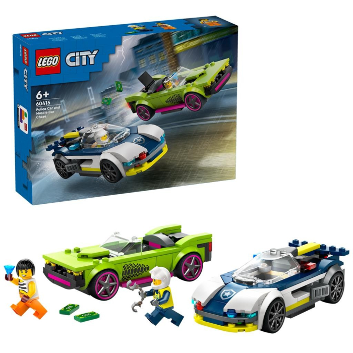 Lego City Urmarire cu Masina de Politie si Masina Puternica 60415 set 2 vehicule - IoArtify.ro [5]