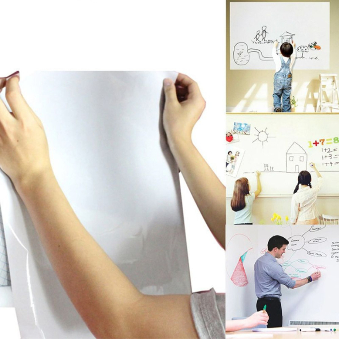 Set Rola de hartie autoadeziva pentru scris si desenat cui 4 markere cu magnet si burete si 36 pixuri parfumate cu gel cu sclipici permanente 200 x 45 cm – IoArtify.ro [5]