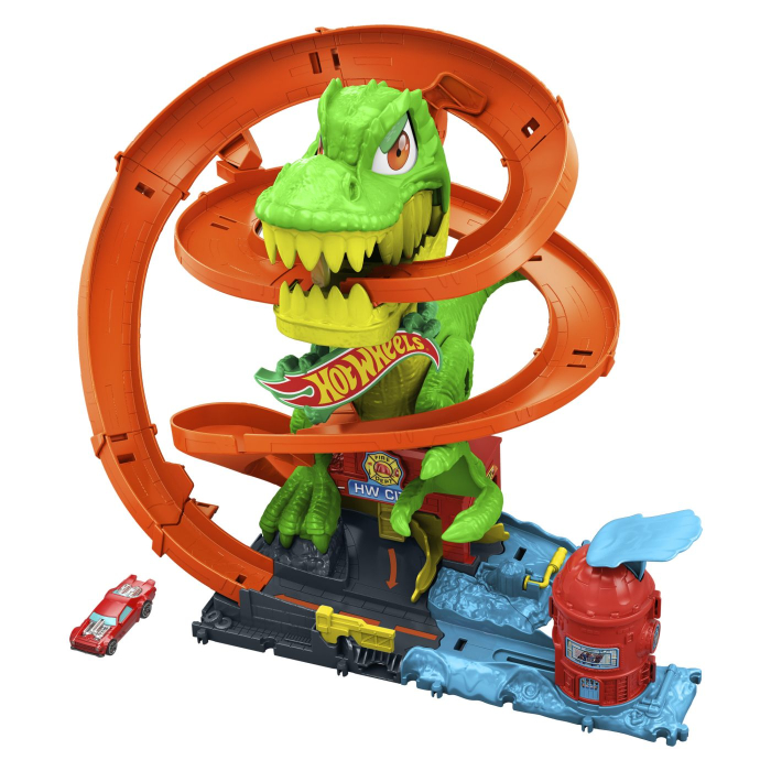 Hot Wheels City Set Statia de Pompieri si Batalia cu Trex cu 1 masinuta inclusa - IoArtify.ro [2]