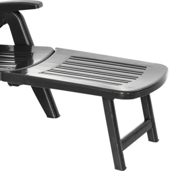 Sezlong de Plaja sau Gradina reglabil dimensiune 190 x 60 x 72 cm material plastic culoare Negru - IoArtify.ro [3]