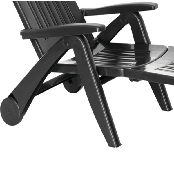 Sezlong de Plaja sau Gradina reglabil dimensiune 190 x 60 x 72 cm material plastic culoare Negru - IoArtify.ro [2]