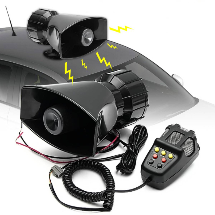 Sirena Profesionala cu 5 Tonuri si Microfon putere 100W alimentare 12V – IoArtify.ro [2]