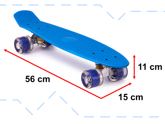 Skateboard Penny Board pentru copii cu roti din cauciuc iluminate LED culoare Albastra – IoArtify.ro [3]