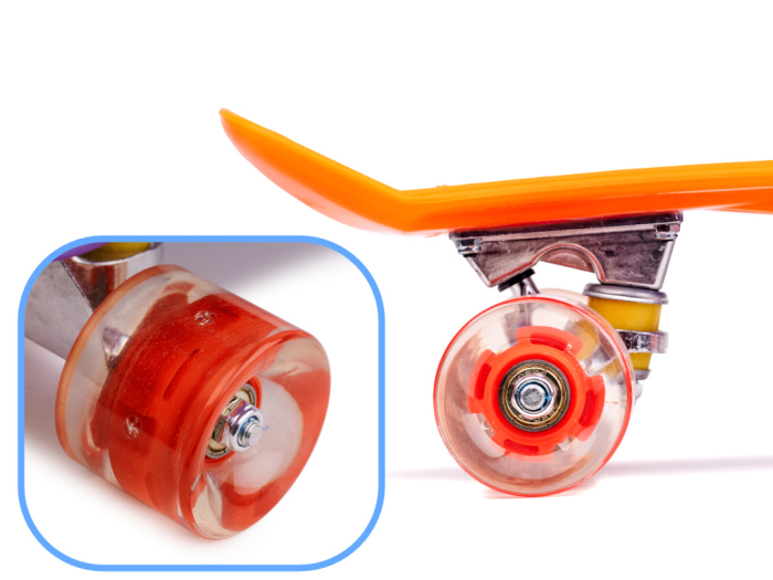 Skateboard Penny Board pentru copii cu roti din cauciuc iluminate LED culoare Orange – IoArtify.ro [4]
