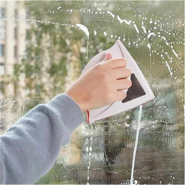 Stergator Dublu cu Magnet pentru Geamuri 3-8 mm – Curățare Rapidă și Sigură, Alb cu Roșu [8]