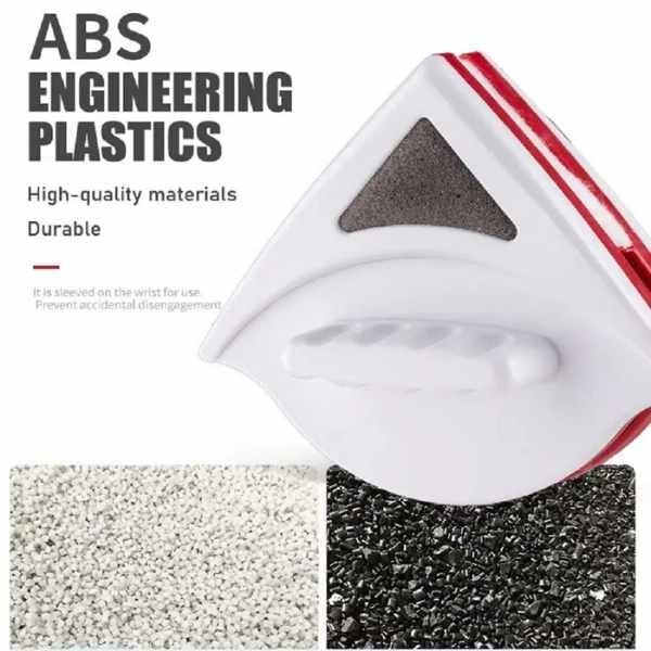 Stergator Dublu cu Magnet pentru Geamuri intre 3 si 8 mm si 10 Bureti de Rezerva Alb cu Rosu – IoArtify.ro [4]