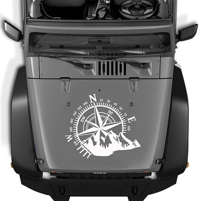 Sticker autoadeziv pentru vehicule Off Road model Kompass dimensiune 44 x 55 cm culoare Alba – IoArtify.ro [2]