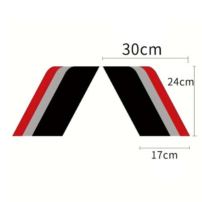 Sticker autoadeziv Tuning "Racing Flag" 30x24x17 cm – Design Negru/Argintiu/Rosu pentru pasionați auto [3]