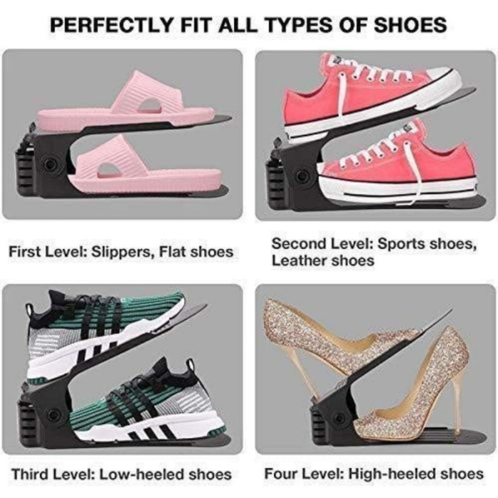 Set 3 buc Suport antiderapant si ajustabil pentru depozitare o pereche de incaltaminte PP 62551117 cm Negru – IoArtify.ro [5]