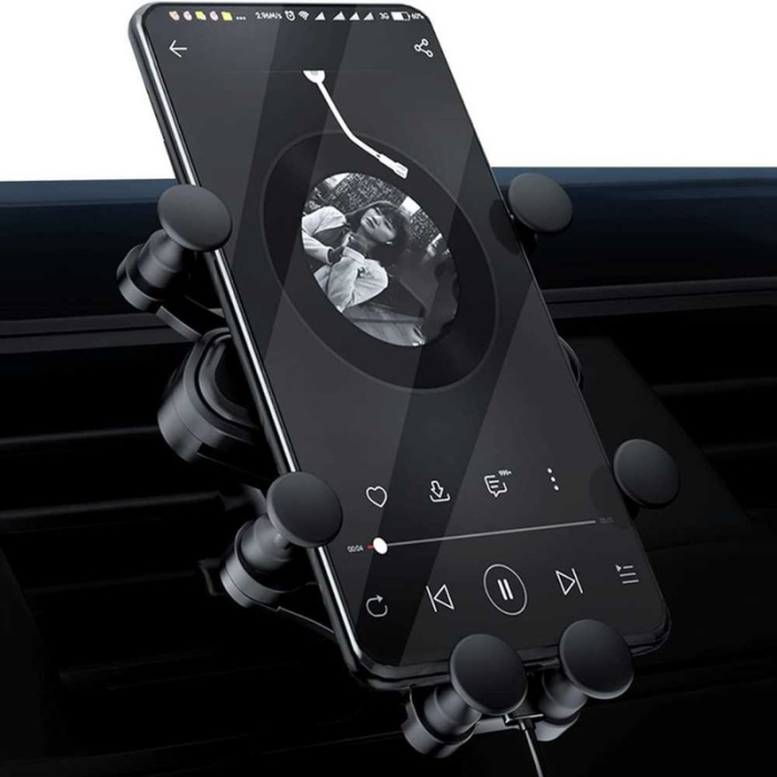 Suport Auto pentru Telefon cu Prindere pe Grila Ventilatie Rotativ 360° si Cablu USB Lightning 2A 1m Fast Charging - IoArtify.ro [5]