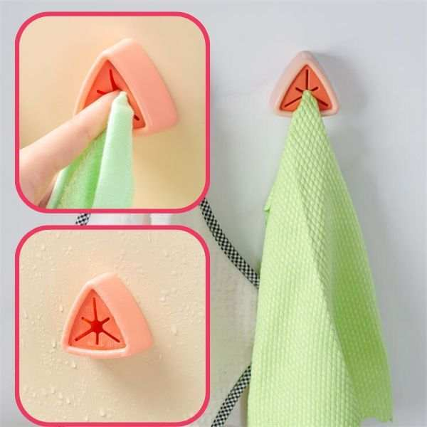 Suport Autoadeziv pentru Prosoape Plastic Tip Agatatoare Impermeabil 5 x 2 3 cm Roz - IoArtify.ro [6]