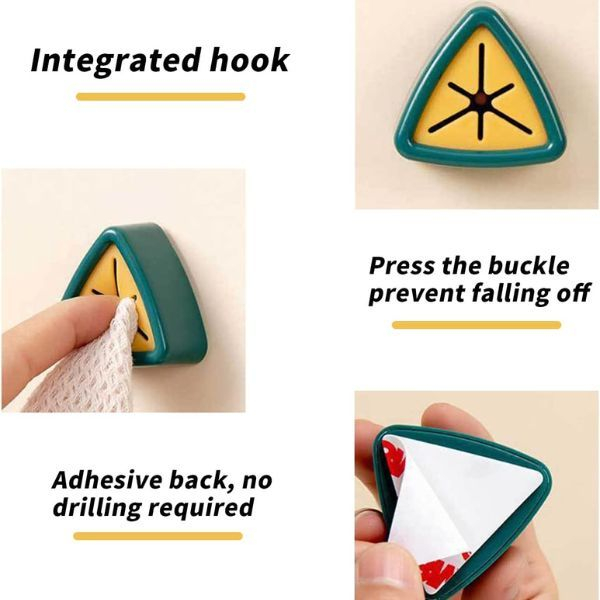 Suport Autoadeziv pentru Prosoape Plastic Tip Agatatoare Impermeabil 5 x 2.3 cm Verde - IoArtify.ro [6]